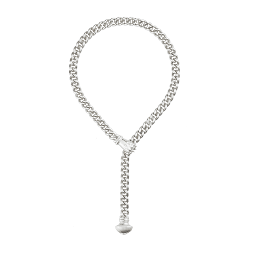 Christofle Sterling silver Necklace Rhodium plated Patte De Lion